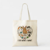 Bunny "I Do What I Want" Tote Bag –Funny Rabbit Tragetasche (Rückseite)