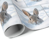 Bunny In a Deep Snowdrift Geschenkpapier (Rolleneckpunkt)