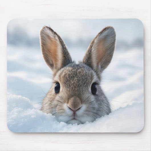 Bunny In a Deep Snowdrift Mousepad (Vorne)