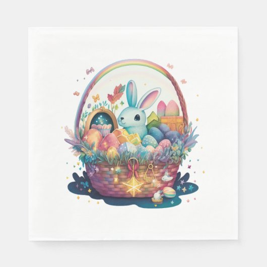 Bunny in Basket! Serviette (Vorderseite)