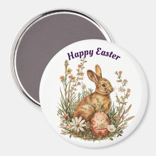 Bunny in Blume Magnet (Vorderseite/Rückseite)