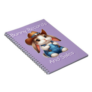 Bunny in Cowboy Outfit mit Hut und Overalls Notizblock