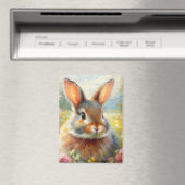 Bunny in Floral Field  Magnet (In Situ (Geschirrspüler))