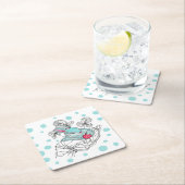 Bunny In Hand Coaster Rechteckiger Pappuntersetzer (Vor Ort)