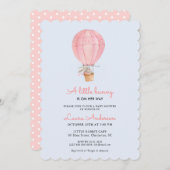 Bunny in Hot Air Ballon Baby Dusche Einladung (Vorne/Hinten)