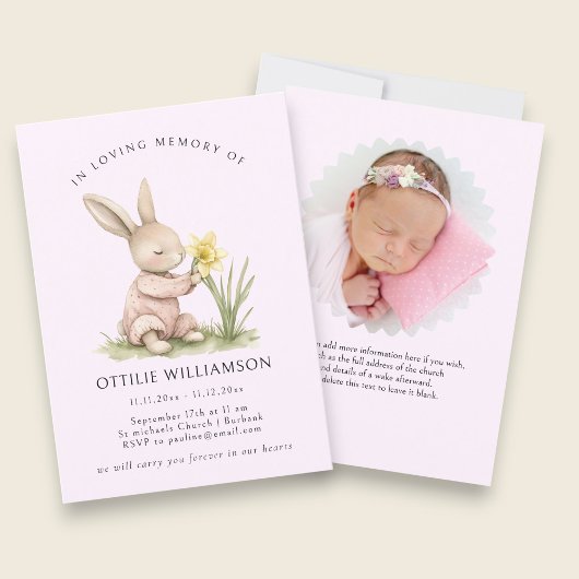 Bunny In Loving Memory Announcement Einladung