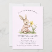 Bunny In Loving Memory Announcement Einladung (Vorderseite)