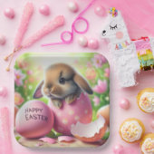 Bunny in Ostereier mit Blume Pappteller (Party)