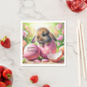 Bunny in Ostereier mit Blume Serviette (Beispiel)