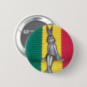 Bunny in Rasta Colors: Eine Touch von Groovy Button (Vorne & Hinten)