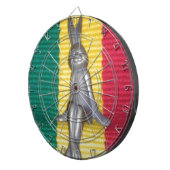 Bunny in Rasta Colors: Eine Touch von Groovy Dartscheibe (Vorderseite rechts)