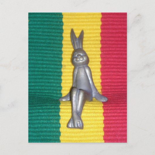 Bunny in Rasta Colors: Eine Touch von Groovy Postkarte (Vorderseite)