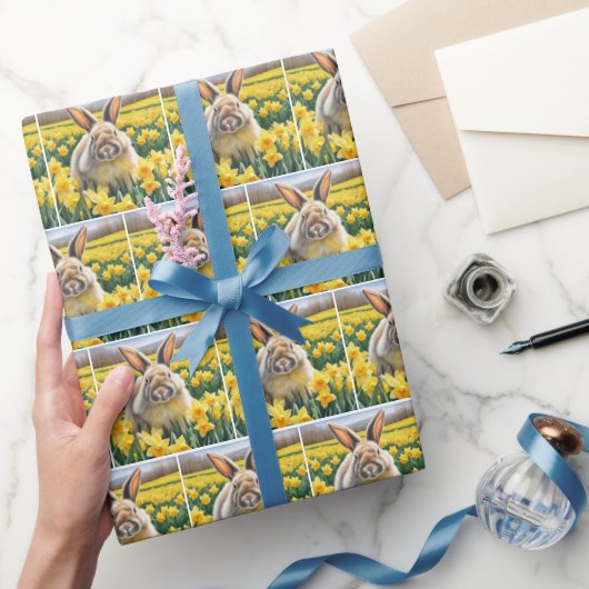 Bunny in Spring Daffodien Geschenkpapier (Schenken)