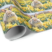 Bunny in Spring Daffodien Geschenkpapier (Rolleneckpunkt)