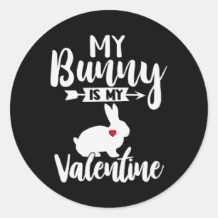 Bunny ist mein Valentine - Niedliches Kaninchen fü Runder Aufkleber