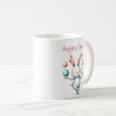 Bunny Juggling farbenfrohe Ostereier Kaffeetasse (VorderseiteRechts)