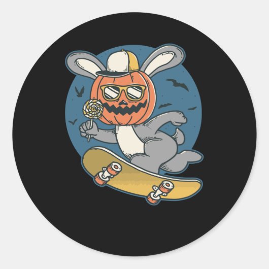 Bunny Jump Skate Runder Aufkleber (Vorderseite)