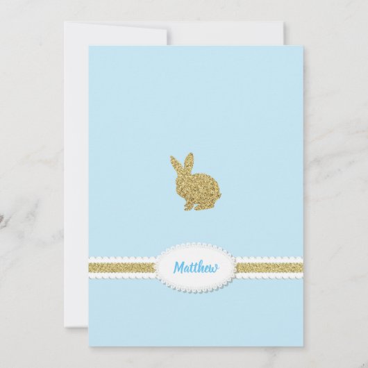 Bunny Jungen Geburtshaus Einladung jedes Alters bl (Rückseite)