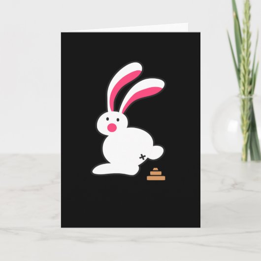 Bunny Kacke Funny Bunny Kack Fun Rabbit Karte (Vorderseite)