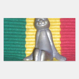 Bunny - Kaninchen in Rasta Colors: Eine Touch Groo Rechteckiger Aufkleber