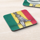 Bunny - Kaninchen in Rasta Colors: Eine Touch Groo Untersetzer (Linke Seite)