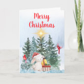 Bunny & Kardinals Feiertagskarte (Vorderseite)