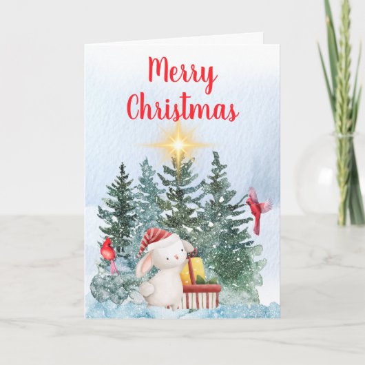 Bunny & Kardinals Feiertagskarte (Vorderseite)