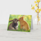 Bunny Kiss Karte (Gelbe Blume)