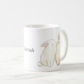 Bunny Kiss Niedlich Rabbit Kissing Personalisierte Kaffeetasse (VorderseiteRechts)