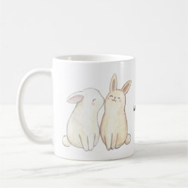 Bunny Kiss Niedlich Rabbit Kissing Personalisierte Kaffeetasse