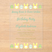 Bunny Kisses & Easter Wishes Birthday Acryleinladungen (Vorderseite)