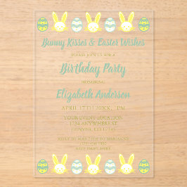 Bunny Kisses & Easter Wishes Birthday Acryleinladungen