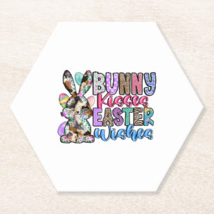 Bunny Kisses Easter Wishes Untersetzer
