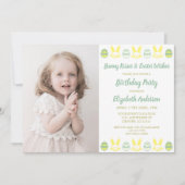 Bunny Kisses & Easter wünscht Geburtstag Einladung (Vorderseite)