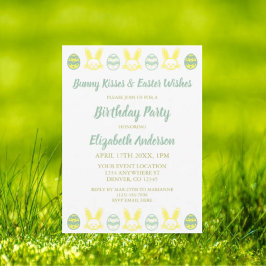 Bunny Kisses & Easter wünscht Geburtstag Einladung