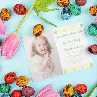 Bunny Kisses & Easter wünscht Geburtstag Einladung