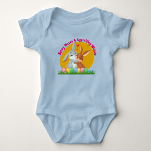 Bunny Kisses & Egg-ziiting Wishings Baby Strampler