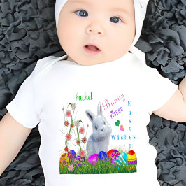 Bunny Kisses Oaster wünscht Personalisierten Babyn Baby Strampler