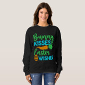 Bunny Kisses Osterfeier wünscht Niedlichen Osterta Sweatshirt (Vorne ganz)