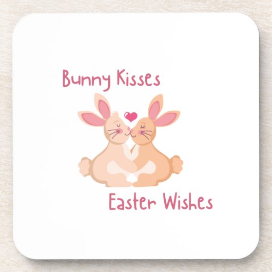 Bunny Kisses, Ostern Wünsche auf dem Weg Getränkeuntersetzer (Vorderseite)