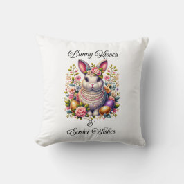 Bunny Kisses & Osterwünsche Throw Kissen