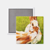 Bunny Kisses Rabbit Magnet (Vorderseite/Rückseite)