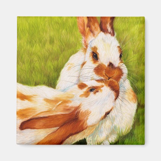 Bunny Kisses Rabbit Magnet (Vorne)