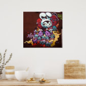 Bunny Kitspray Farbe an der Wand Poster (Küche)