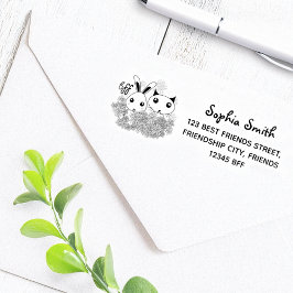 Bunny Kitten Animal Friends Kids Rücksendeadresse Permastempel