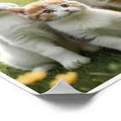 Bunny Kitten Welpe Wiese Wall Art Decor Poster (Ecke)