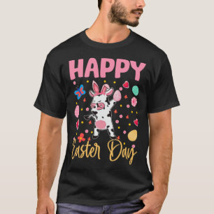 Bunny Kuh Bunte Eier Jagd Frohen Ostertag T-Shirt