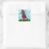 BUNNY LADY QUADRATISCHER AUFKLEBER (Tasche)
