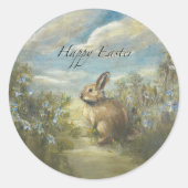 Bunny Lane OSTERN Runder Aufkleber (Vorderseite)
