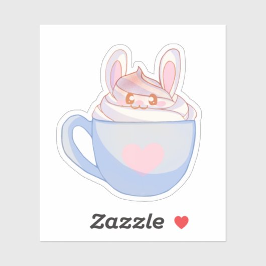 Bunny Latte mit Cinnamon Aufkleber (Blatt)